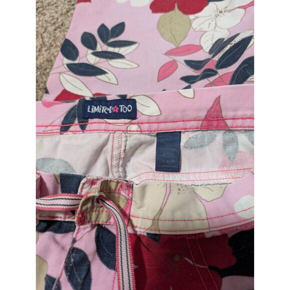 Limited Too Girls Pink Floral Capri Drawstring Pants‎ Size 16 Slim - Picture 11 of 12